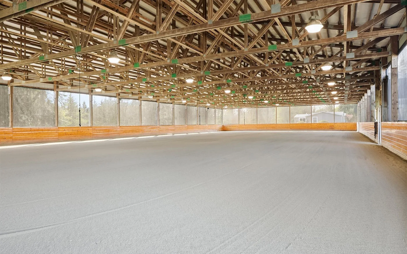 Quiet private indoor dressage arena at Seven Hills Training in Monroe, Washington